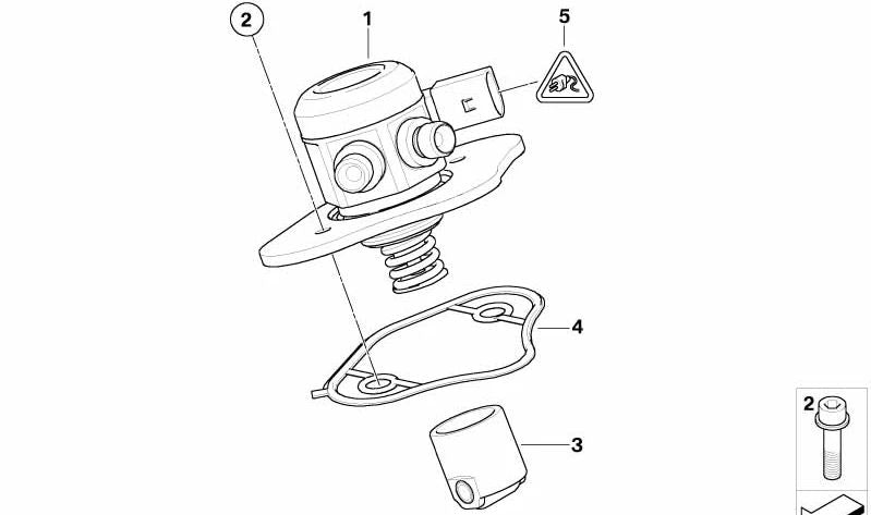 Bomba de alta presión OEM 13517562473 para BMW E81, E82, E87, E88, E90, E91, E92, E93, E60, E61. Original BMW.