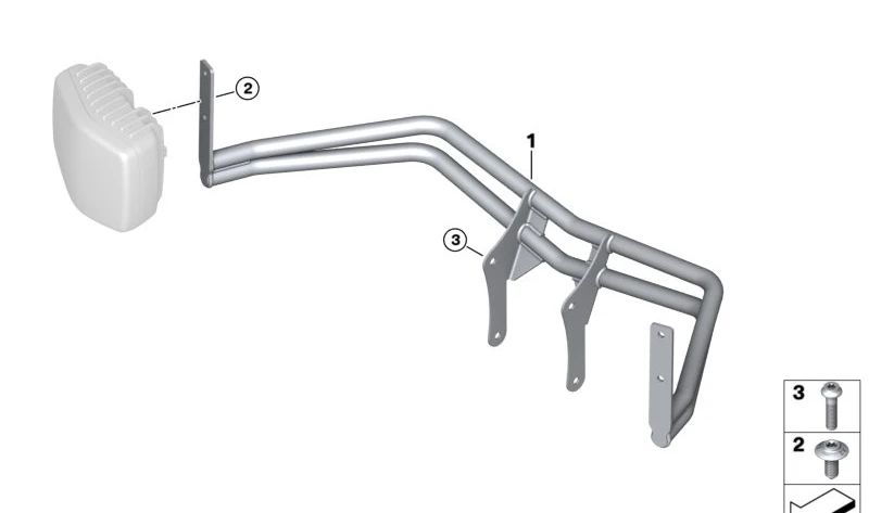 Soporte pilotos de destellos delanteros OEM 63179480206 para motos BMW F 750 GS, F 850 GS, F 900 GS... y más. Original BMW Motorrad.