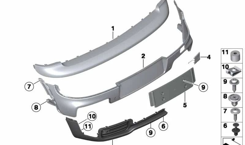 Embellecedor trasero inferior izquierdo OEM 51122156721 para MINI R55 (Cooper y Cooper D, manual y automático). Compatible con modelos fabricados entre 2007 y 2014. Original MINI.