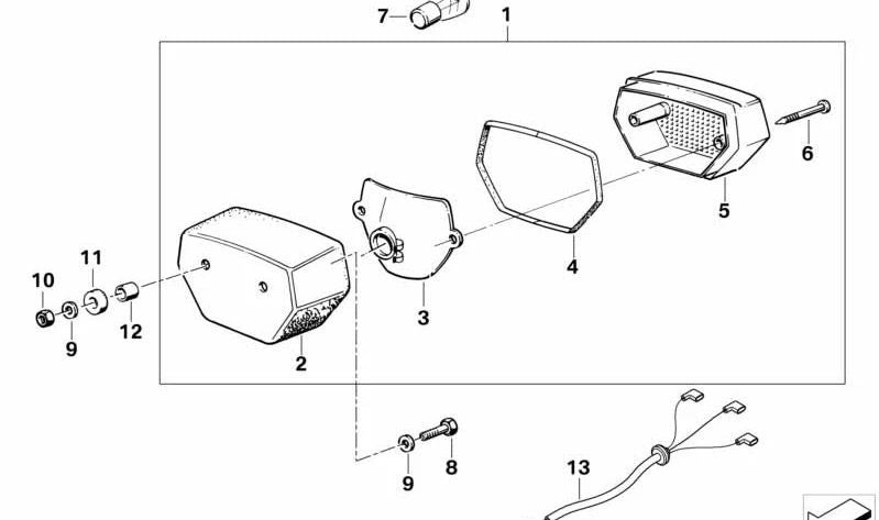 Conducto adaptador OEM 61127721721 para moto BMW G 450 X (K16) 2007–2010. Original BMW Motorrad.