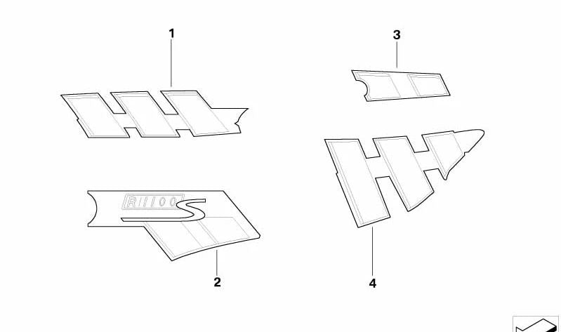 OEM 51147688907 left lateral lining tracing for BMW Motorrad R1100s, R1100rs. Original BMW Motorrad.