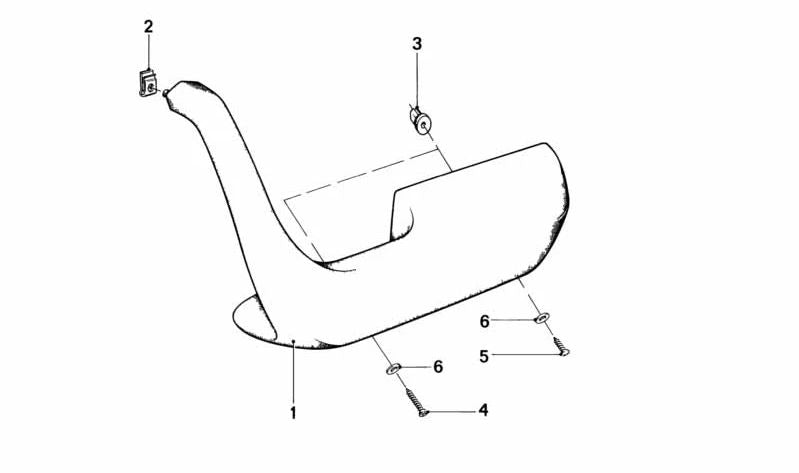 Perlbeige OM 51411910997 forme anteriori per BMW 5 E28 (Modelli 518, 518i, 520i). BMW originale.