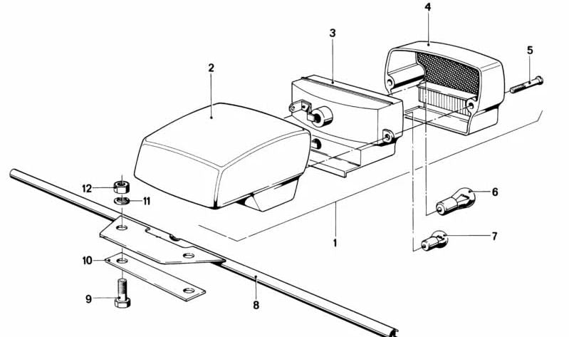 Soporte trasero OEM 63231244373 para BMW E39. Pieza original BMW.