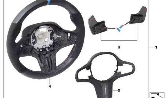 OEM Sport Steering Wheel 32302463552 for BMW X3M (F97), X4M (F98). Genuine BMW.