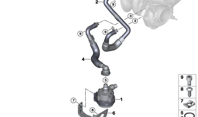 OEM -Kältemittel -Return -Rohr 11537625153 für BMW I12, I12N, I15. Original BMW.