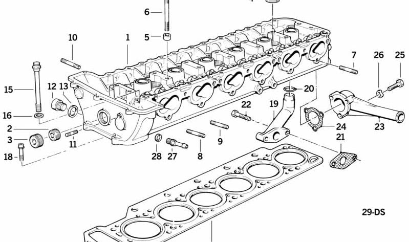 Juego de juntas de culata sin amianto OEM 11121401352 para BMW E34. Original BMW.