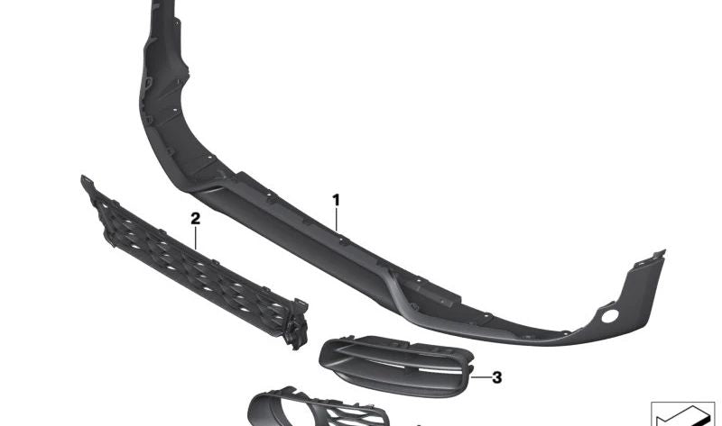 Painel de proteção da lâmpada dianteira direita OEM 51117390554 para MINI Countryman F60, F60 LCI. MINI originais.