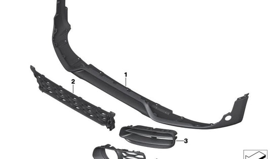 Parrilla de entrada de aire derecha OEM 51117494906 para MINI Countryman F60, F60 LCI JCW. Original MINI.