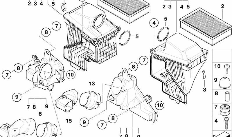 Silenciador de admissão OEM 13717788083 para BMW E65 740D e 745D. Compatível com os motores M67 e M67T. BMW original.