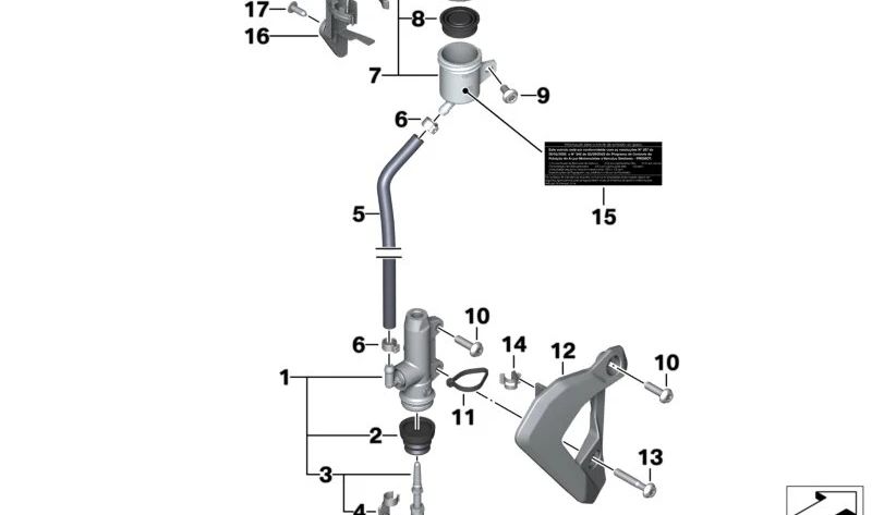 Depósito de expansión OEM 34318392259 para BMW Motorrad modelos R1200GS, R1200RT, R1200R, R nineT, K1200, K1300, F800, F700. Original BMW Motorrad.