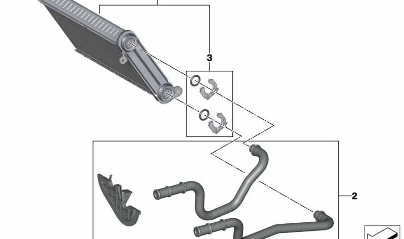 Heat Exchanger Mounting Kit for BMW 2 Series G42, G87, 3 Series G20, G21, G28, G80, G81, 4 Series G22, G23, G26, G82, G83, X3 F97, G01, G08, X4 F98, G02, Z4 G29 (OEM 64119382895). Original BMW