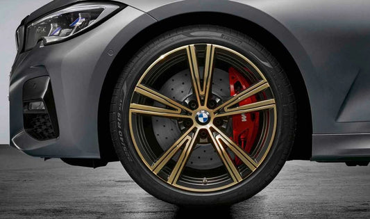 Llanta de aleación diseño Doppelspeiche 793 19" night gold OEM 36115A2A3A9 para BMW G20, G20N, G21, G21N, G22, G23. Trasera. Compatible con RDC. Original BMW.