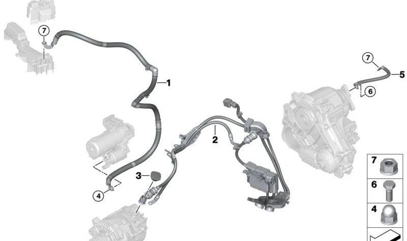 Cable de arranque positivo B+ OEM 12428476015 para BMW G42, G20, G21, G28, G22, G23, G26. Original BMW.