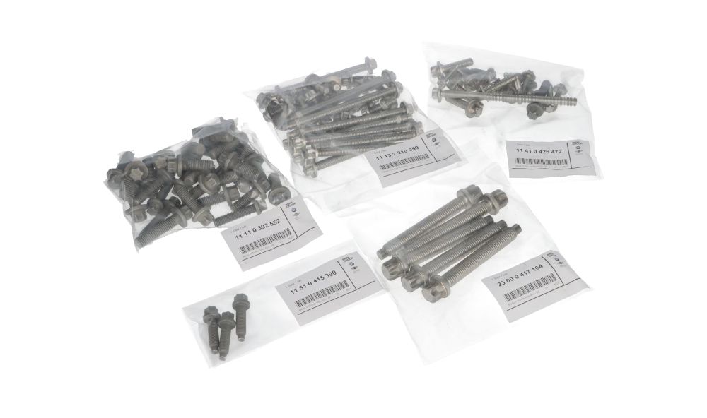 Aluminum Engine Block Bolt Kit OEM 11110426591 for BMW E82 E88 F20 F21 F22 F23 F87 E90 E91 E92 E93 F30 F31 F34 F32 F33 F36 E60 E61 F07 F10 F11 F06 F12 F13 F01 F02 E84 F25 F26 E70 F15 E71 F16 E89