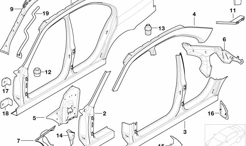 Soporte izquierdo del salpicadero OEM 41138158249 para BMW E39. Original BMW.