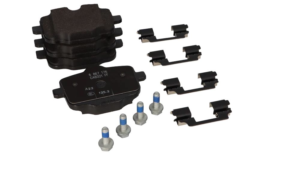 Kit de reparación de pastillas de freno sin amianto OEM 34216867175 para BMW G30, G30N, G31, G31N, G32, G32N, G11, G11N, G12, G12N, G14, G15, G16, G01, G02, G05, G06, G07. Original BMW.
