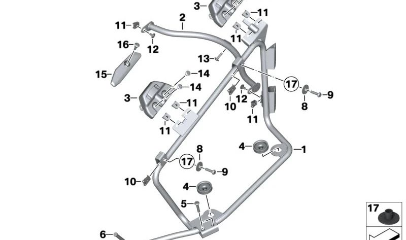 Recubrimiento izquierdo OEM 46548548485 para motos BMW R 1200 RT (2013-2018) y R 1250 RT (2018-2023). Original BMW Motorrad.