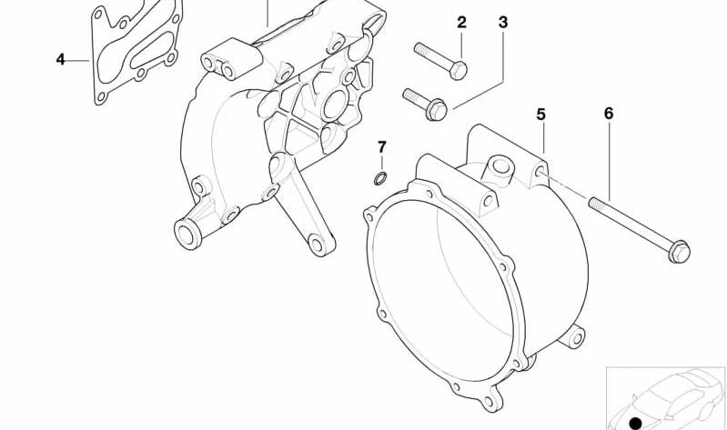 Carcasa exterior para alternador OEM 12311707746 para BMW Serie 7 E38. Original BMW.