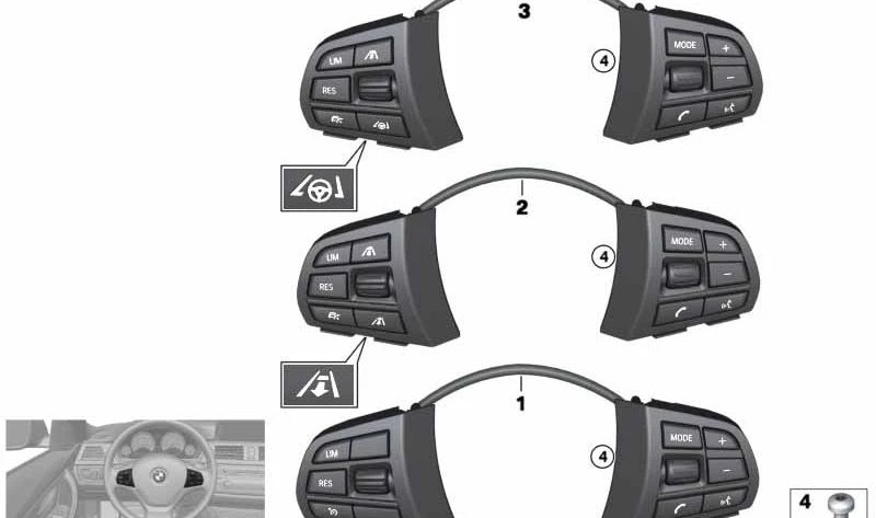 Interruptor volante multifunción deportivo OEM 61319312724 para BMW X5 F15. Original BMW.