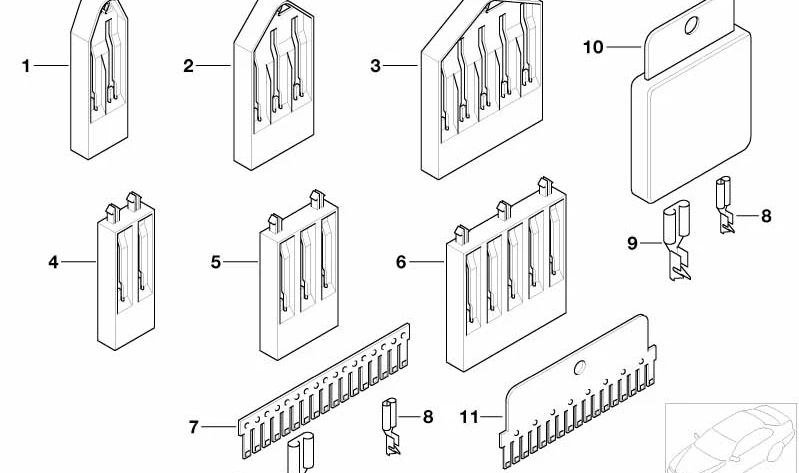 Isolationsgehäuse für Kammstecker für BMW E36, E46, E39, E60, E61, E63, E64, E38, E65, E66, E83, F25, E53, E70, E71, E72, E85, E86, E52 (OEM 61133766). Original BMW