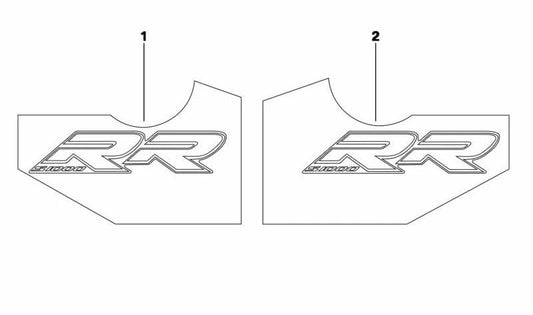 Inscripción S1000RR derecha OEM 46638528372 para BMW Motorrad S 1000 RR (K46). Original BMW Motorrad.