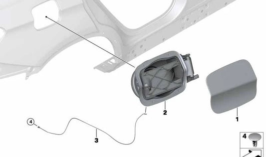 OEM 51917312317 print fuel filling lid for BMW F16, F86. Original BMW.