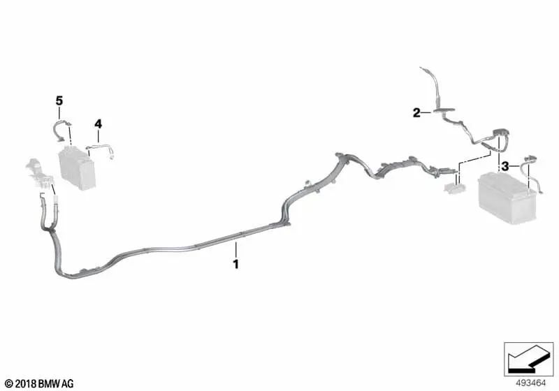 Positive battery cable for BMW Z4 G29 (OEM 61125A69431). Original BMW.