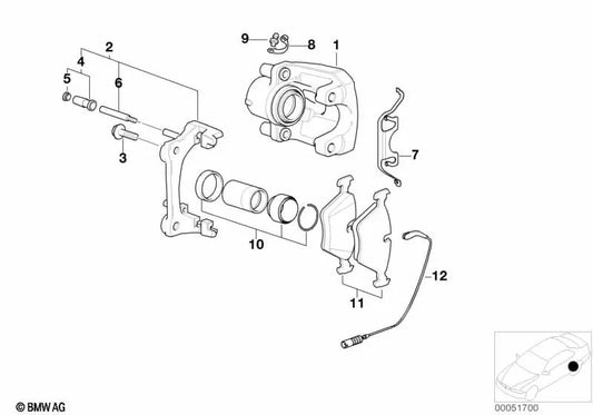 Muelle de retención trasero OEM 34211157046 para BMW E81, E87, E46, E90, E34, X1 E84, Z4 E85... y más. Original BMW.