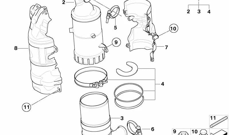 Protector térmico (Wärmeschutzblech) OEM 18307808784 para MINI R55, R56, R57, R58, R59. Pieza original MINI.