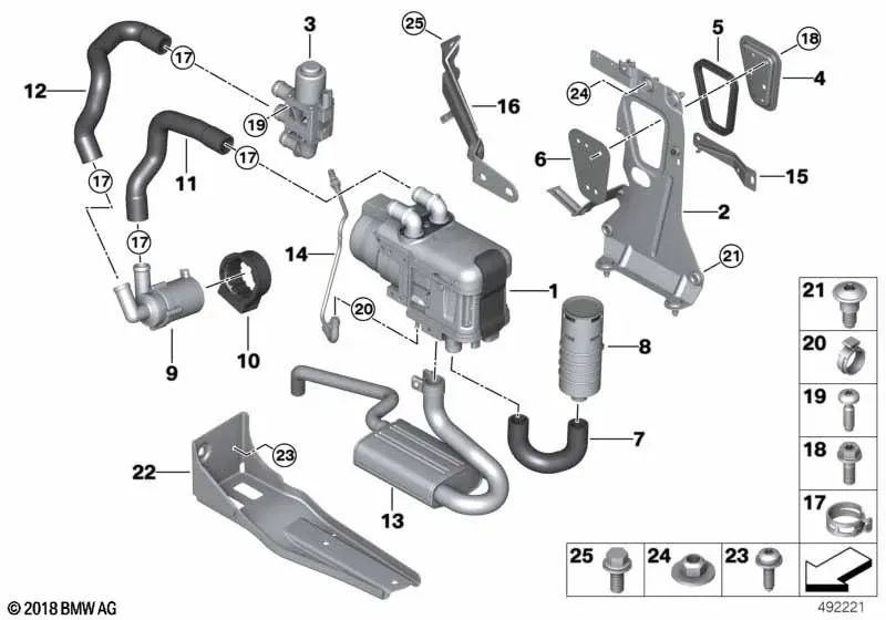 Suporte adicional OEM 64219399985 para BMW X5 G05, X6 G06, X7 G07… e muito mais. BMW genuíno.