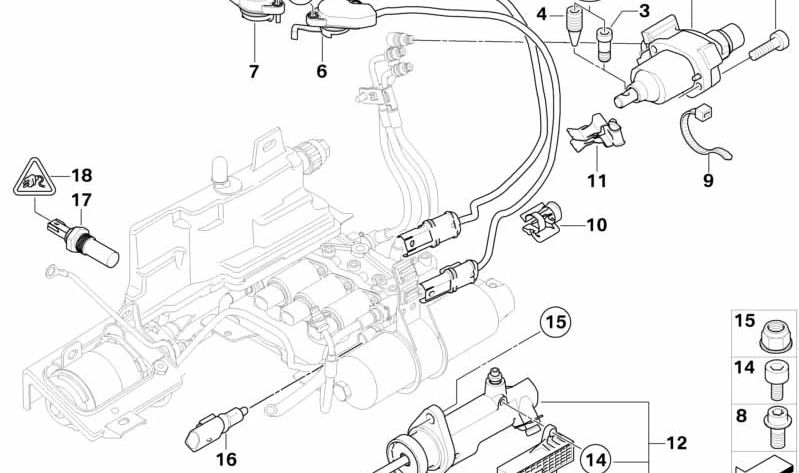 Clutch actuator with OEM sensor 23427507097 for BMW E46, E60, E61, E63, E64, E85. Original BMW piece.