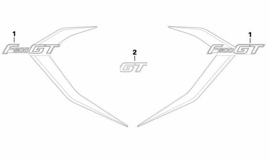 Inscripción bajo pintura incolora OEM 51148560161 para motos BMW F800S, F800ST, F800GT. Original BMW Motorrad.