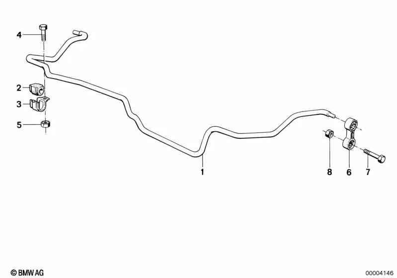 Stabilisateur arrière pour la série BMW 5 E34 (OEM 3355226507). BMW d'origine