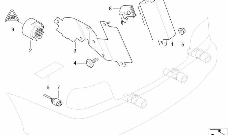 Aviso acústico (gong) com suporte de OEM 65819155105 para BMW E36, E46, E34, E39, E32, E38, E31, E83, E53, Z3, E85, E86, E52. BMW original.
