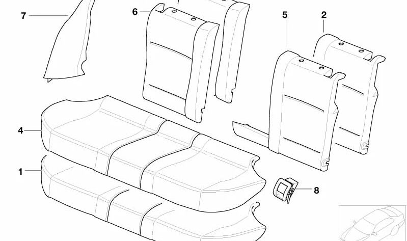 Espuma de asiento OEM 52207053143 para BMW E39. Original BMW.