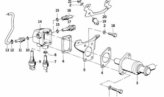 Sensor de temperatura do temporizador OEM 13621357415 para BMW E30, E12, E28, E24, E23. BMW original.
