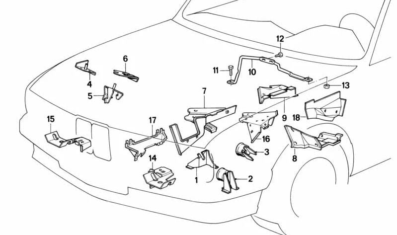 Soporte izquierdo para BMW Serie 3 E30 (OEM 41141943223). Original BMW.