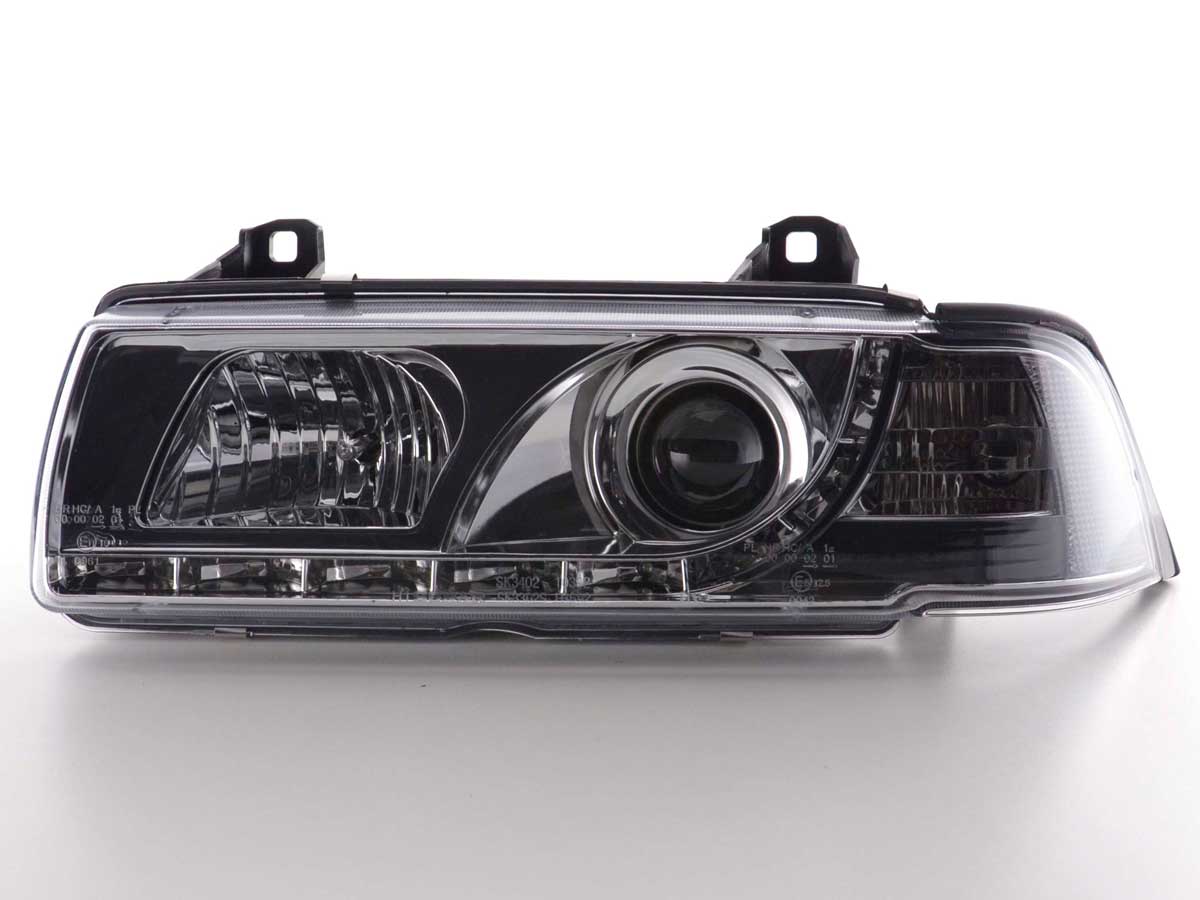 Faros delanteros LED con aspecto DRL BMW Serie 3 Coupé, Cabrio E36 92-98 cromado
