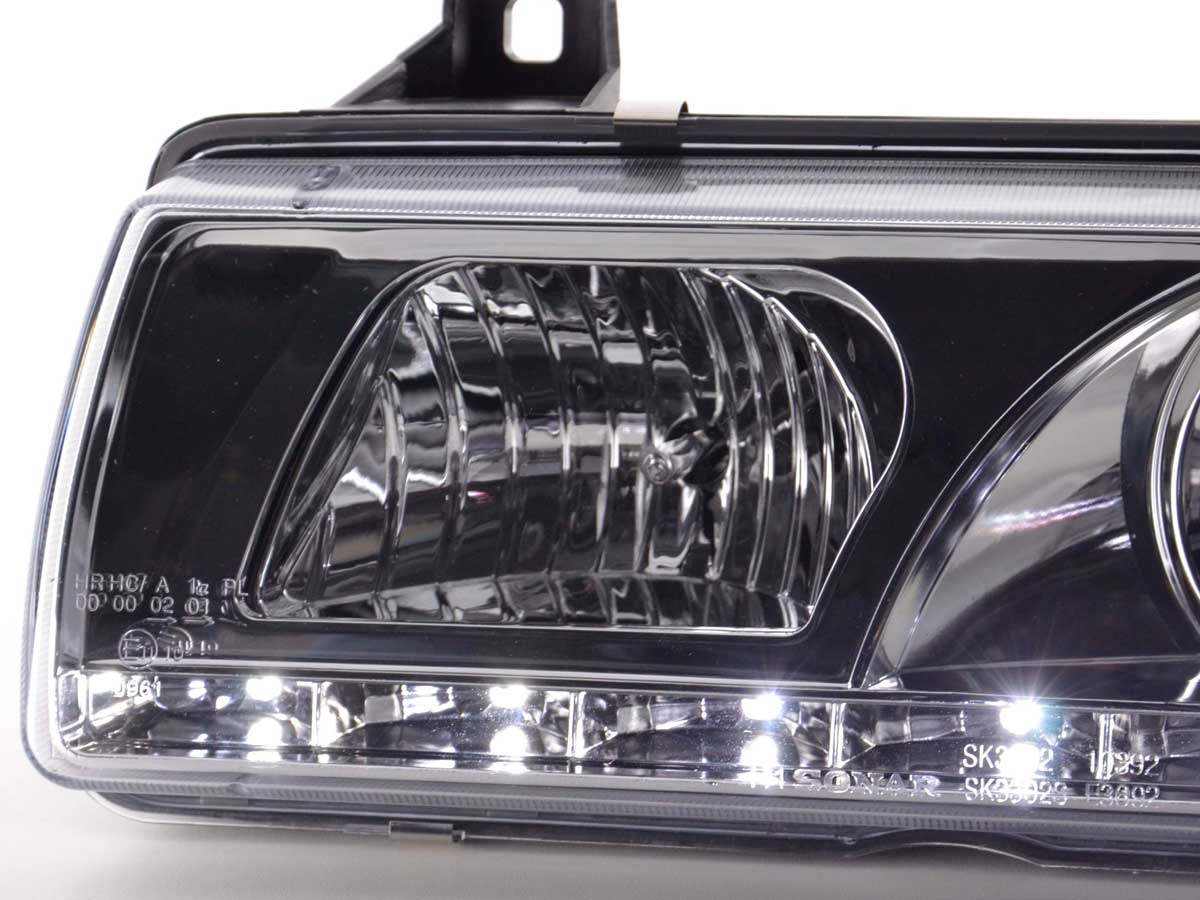 Faros delanteros LED con aspecto DRL BMW Serie 3 Coupé, Cabrio E36 92-98 cromado