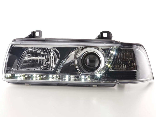 Phares LED look DRL BMW Série 3 Berline E36 92-98 chromés