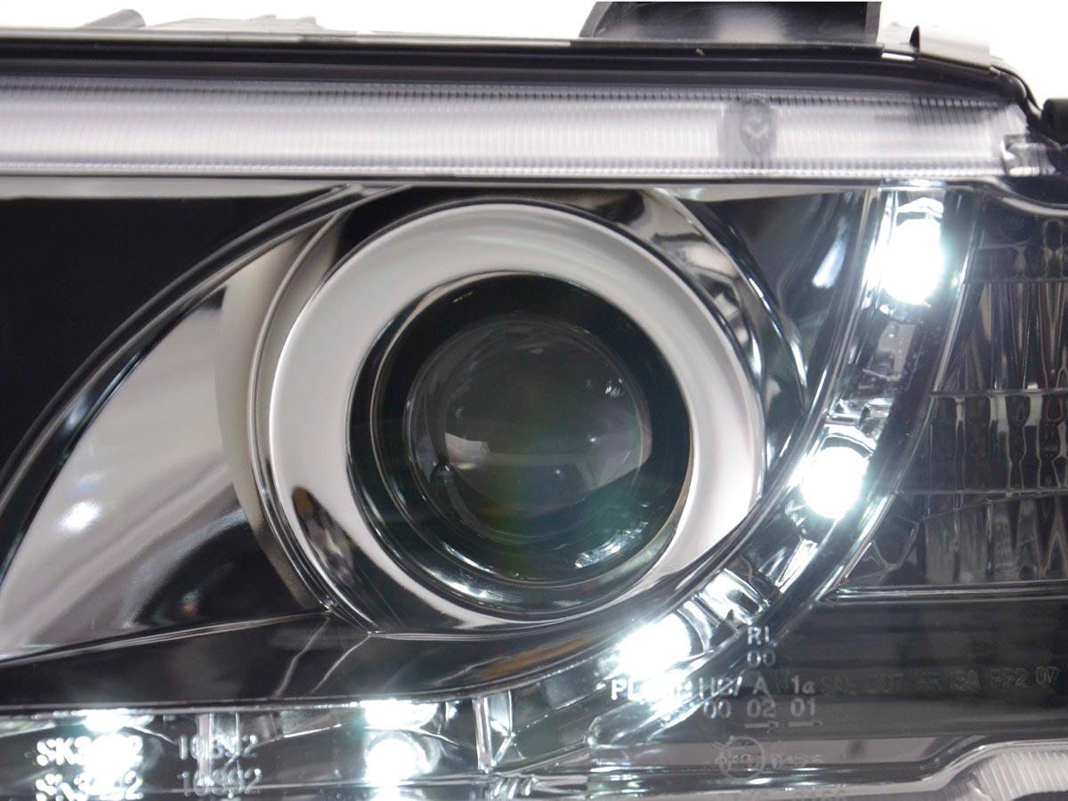 Faros delanteros LED para BMW Serie 3 E36 Coupé/Cabrio 92-98 cromados para volante a la derecha