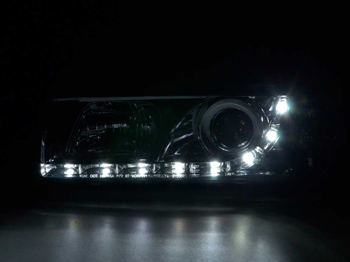 Faros delanteros LED BMW Serie 3 E36 Berlina / Touring cromados para volante a la derecha