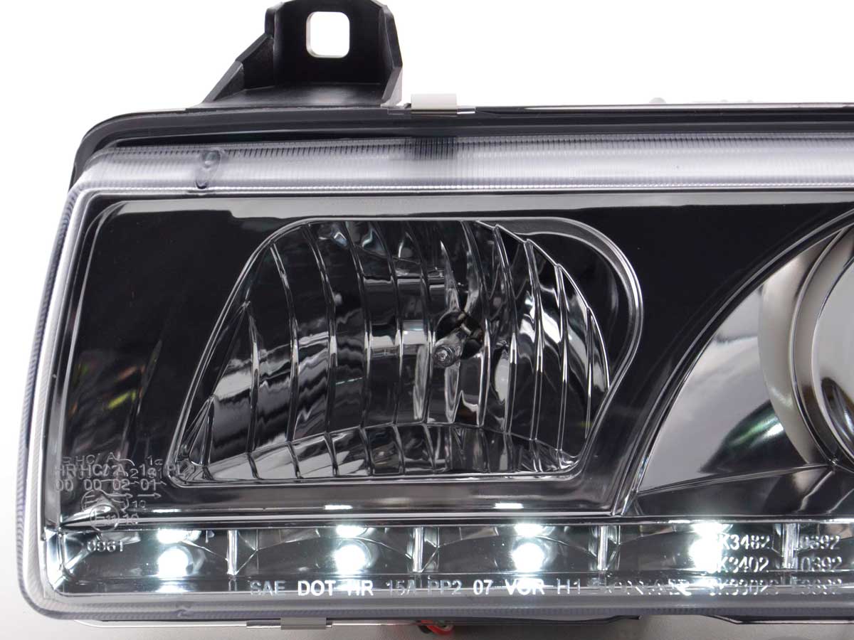 Faros delanteros LED BMW Serie 3 E36 Berlina / Touring cromados para volante a la derecha