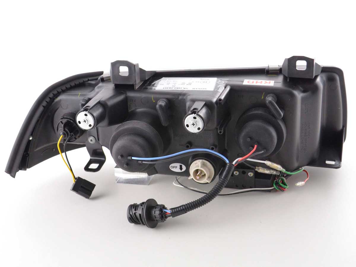 Faros delanteros LED BMW Serie 3 E36 Berlina / Touring cromados para volante a la derecha