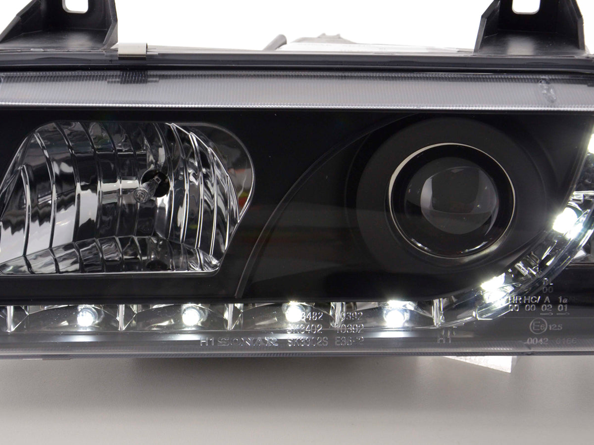 Faros delanteros LED para BMW Serie 3 E36 Coupé 92-99 en negro