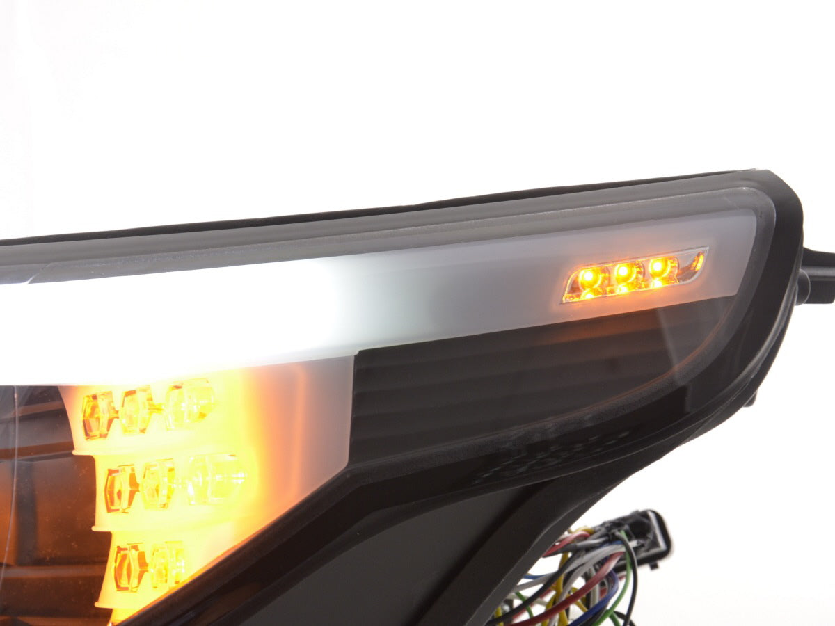 Faros delanteros xenón ojos de angel LED BMW Serie 5 E60 / E61 03-04 negro