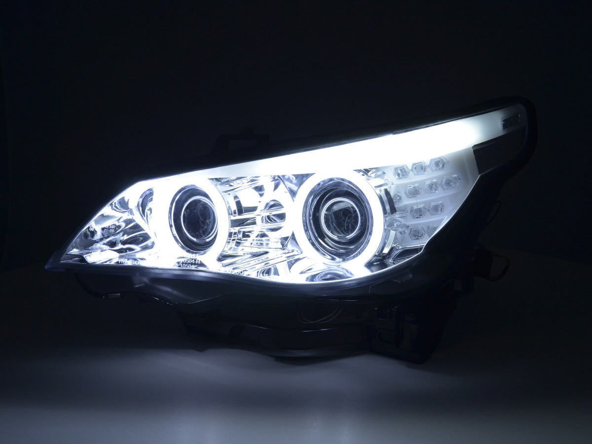 Faros Xenon Ojos De Angel Ccfl Bmw 5Er E60 / E61 03-04 Cromo Lights > Headlights
