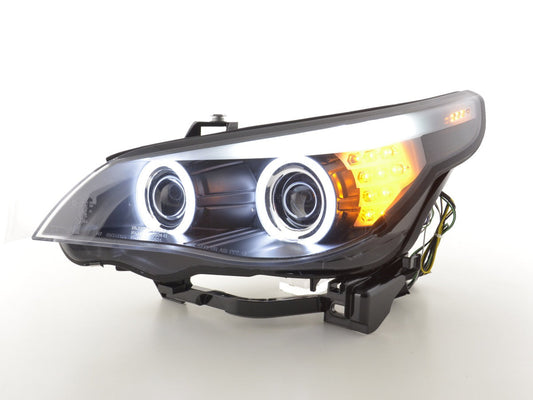 Faros Xenon Ojos De Angel Ccfl Bmw Serie 5 E60 / E61 03-04 Negro Lights > Headlights