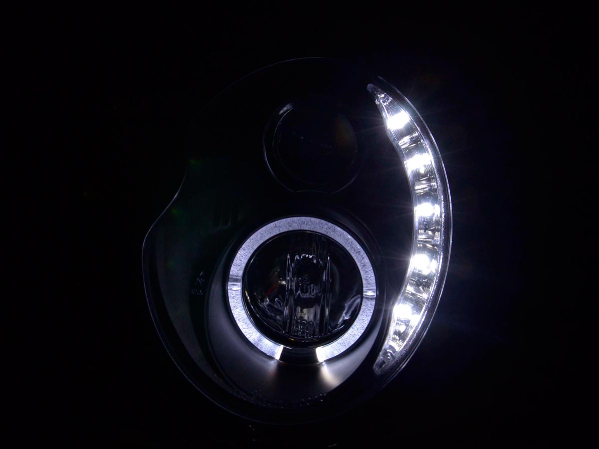 Faros delanteros LED DRL look Mini Cooper R50 01-06 negro
