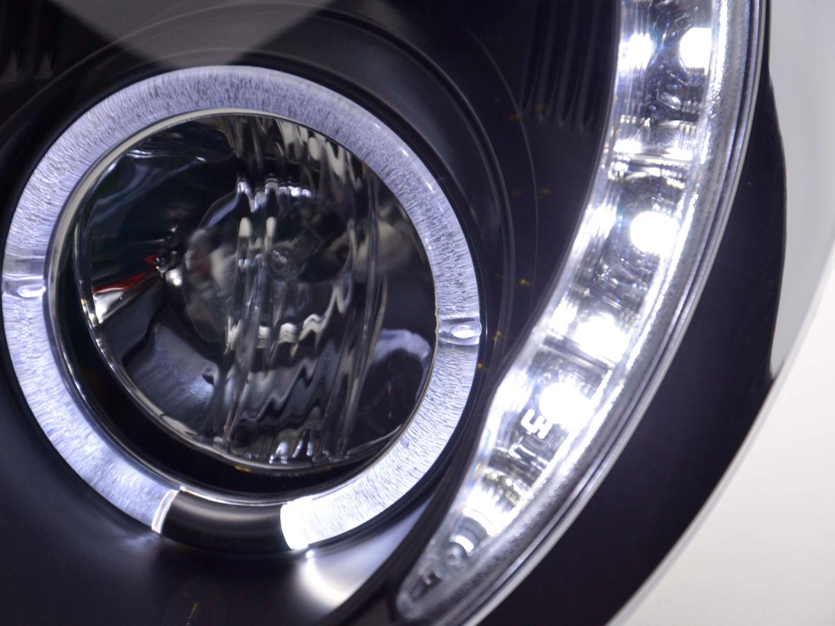 Faros delanteros LED DRL look Mini Cooper R50 01-06 negro
